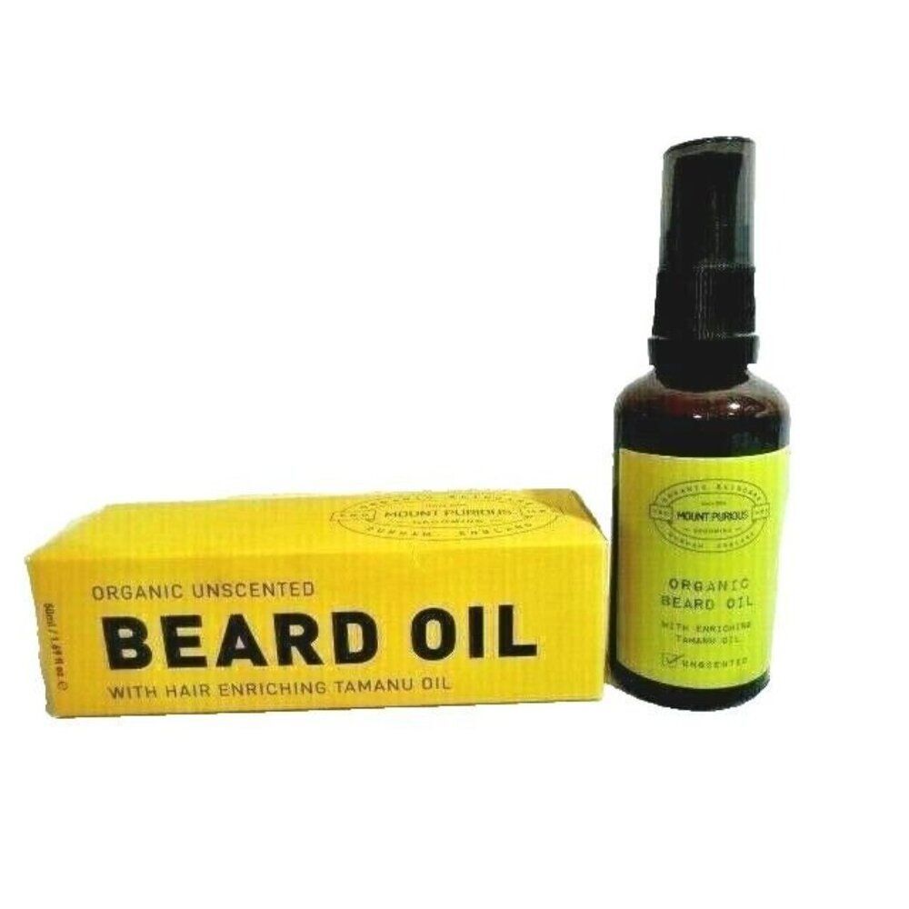 Mount Purious Organic Beard Oil Hair Enriching Tamanu Oil Unscented Treatment